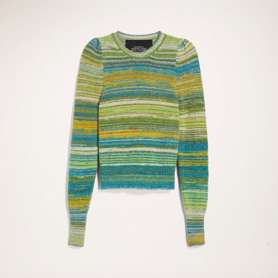 Marc Jacobs - Lurex Stripe Crew Neck Sweater - Click Image to Close