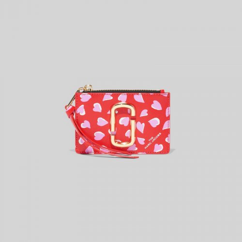 Marc Jacobs - The Snapshot Printed Hearts Top Zip Multi Wallet