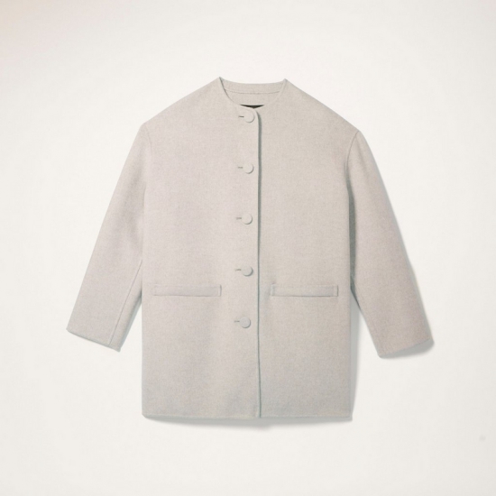 Marc Jacobs - Double-Face Boxy Crew Neck Cardigan Coat - Click Image to Close