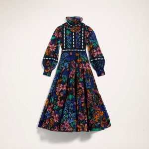 Marc Jacobs - Voile Tiered Prairie Dress With Lace Inserts