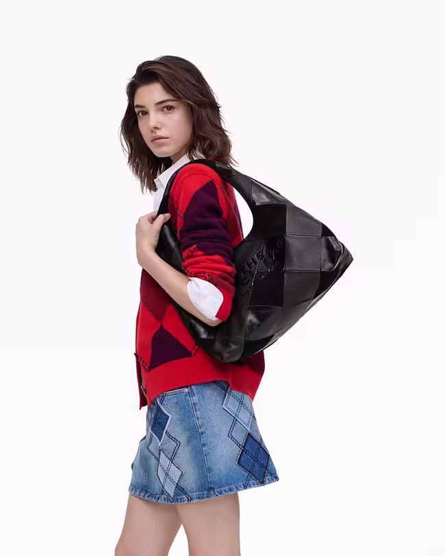 The Suede Patchwork Sack Bag - image 2