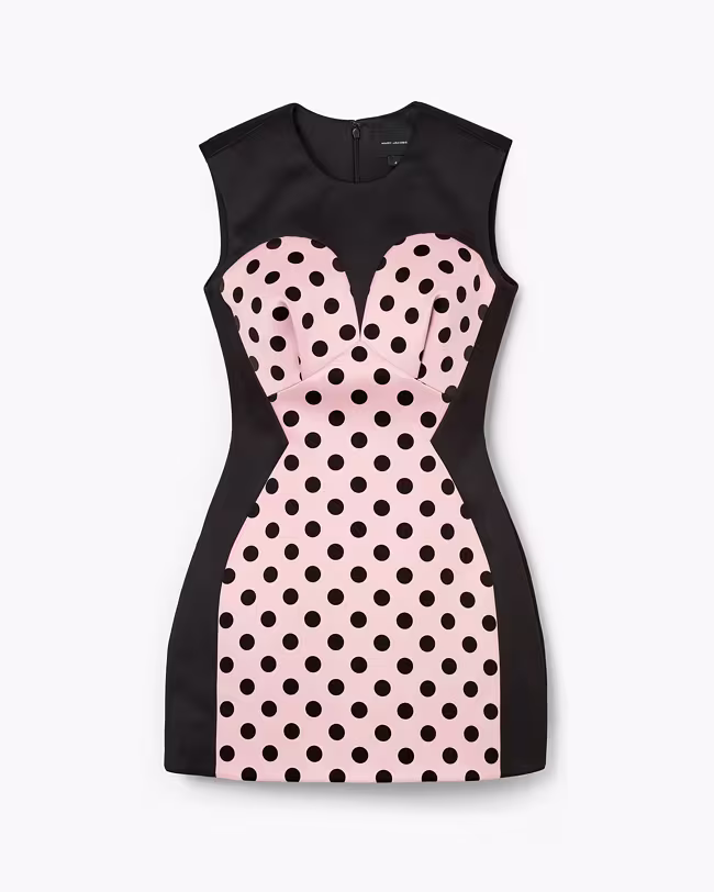 Seamed Up Dots Satin Dress - image 2