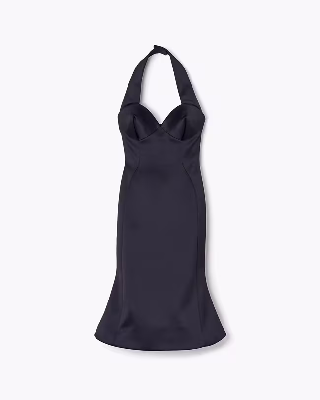 Sculpted Satin Halter Dress - image 2