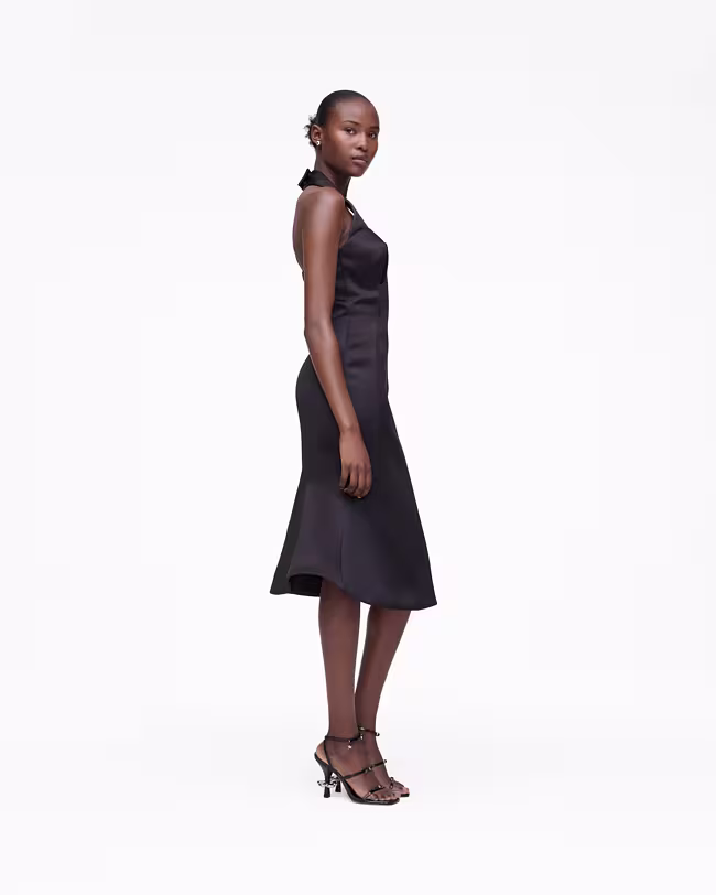 Sculpted Satin Halter Dress - image 3