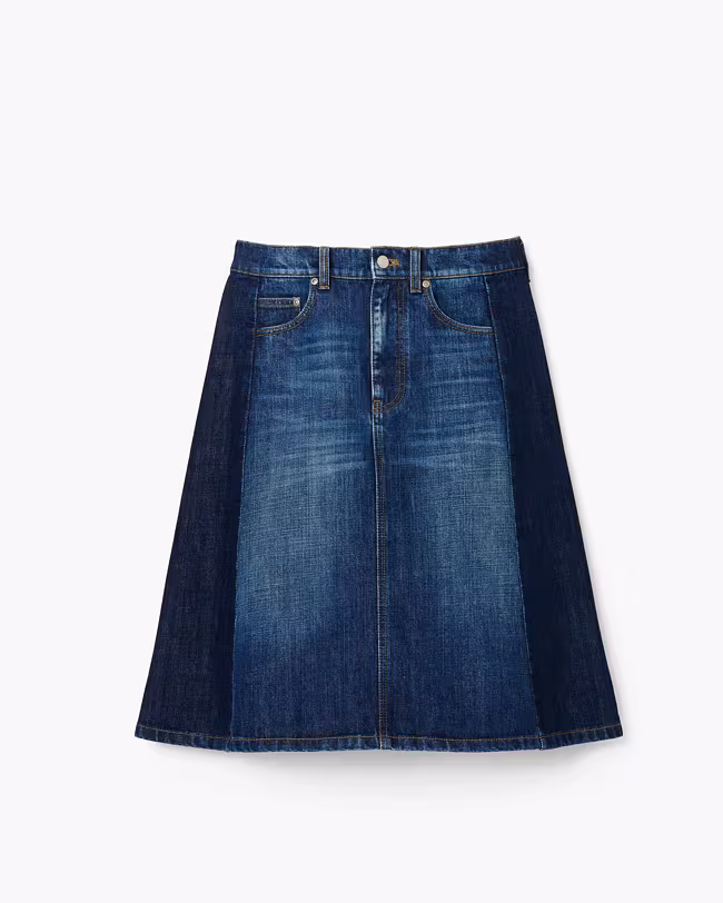 Two Tone Shadow Denim Skirt - image 2