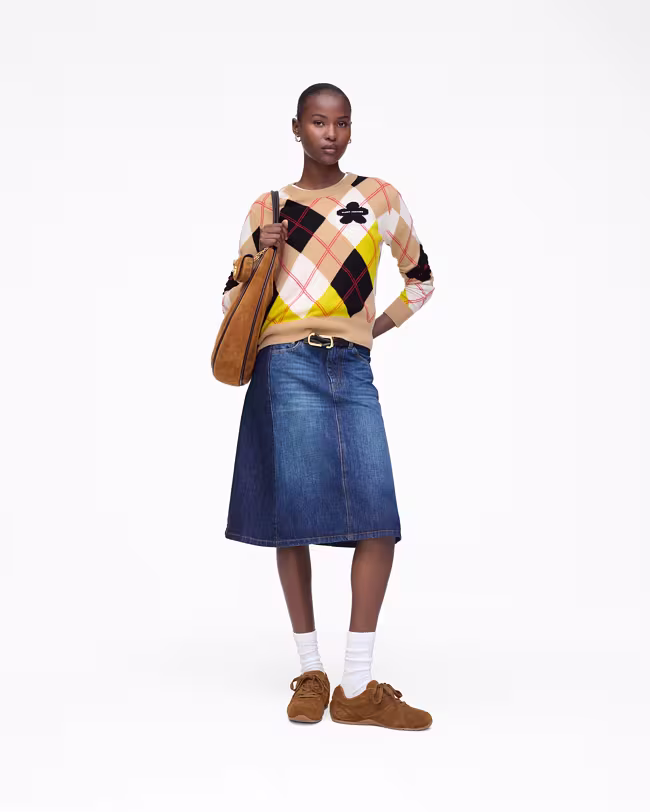 Two Tone Shadow Denim Skirt - image 3