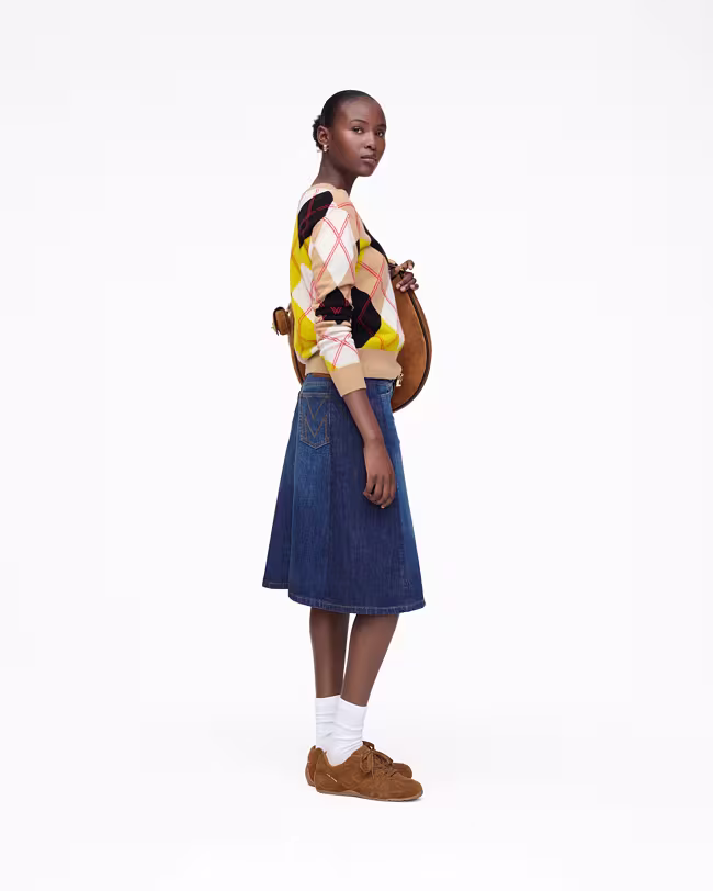 Two Tone Shadow Denim Skirt - image 4