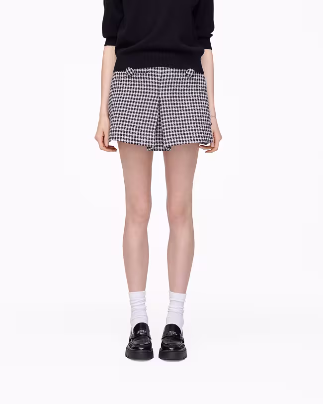 Gingham Tweed Mini Skirt