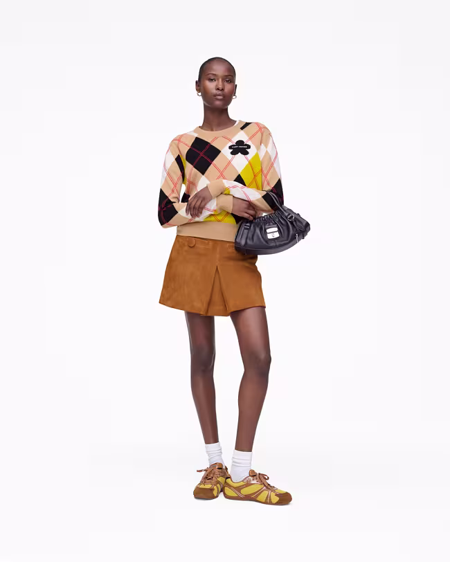 Suede Box Pleat Mini Skirt - image 3