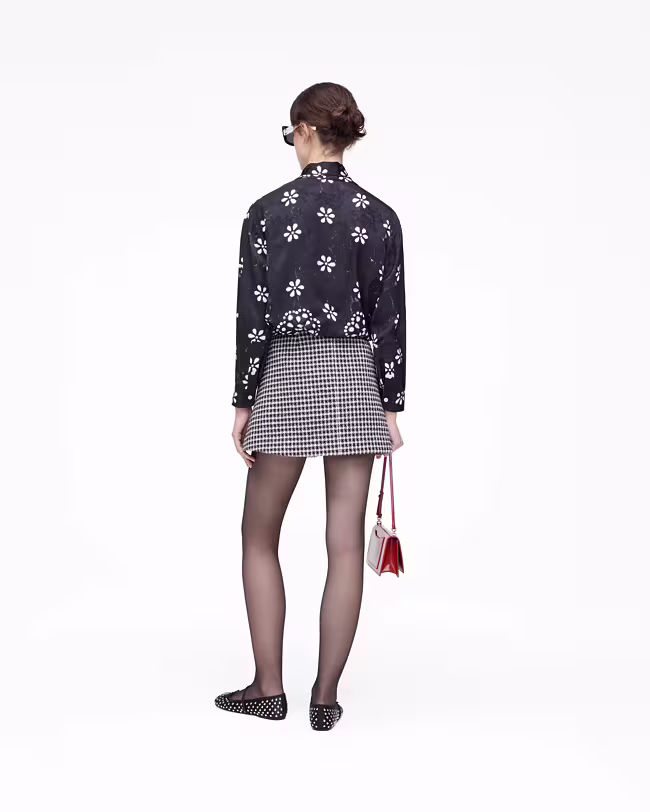 Trompe L'Oeil Eyelet Bow Blouse - image 4