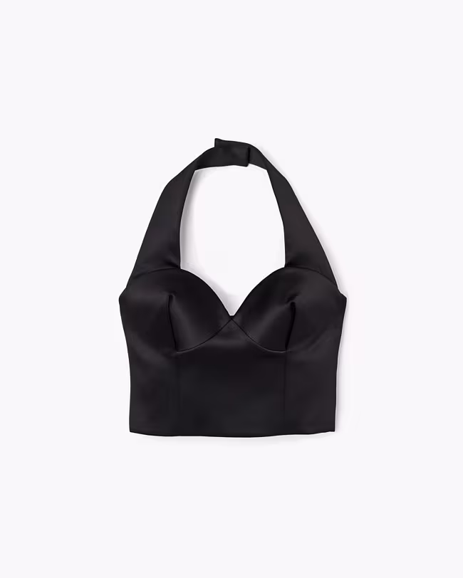 Sculpted Satin Halter Top - image 2
