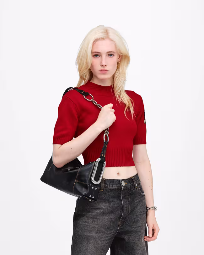 Scene Medium Shoulder Bag In Studded Distressed Leather - image 3