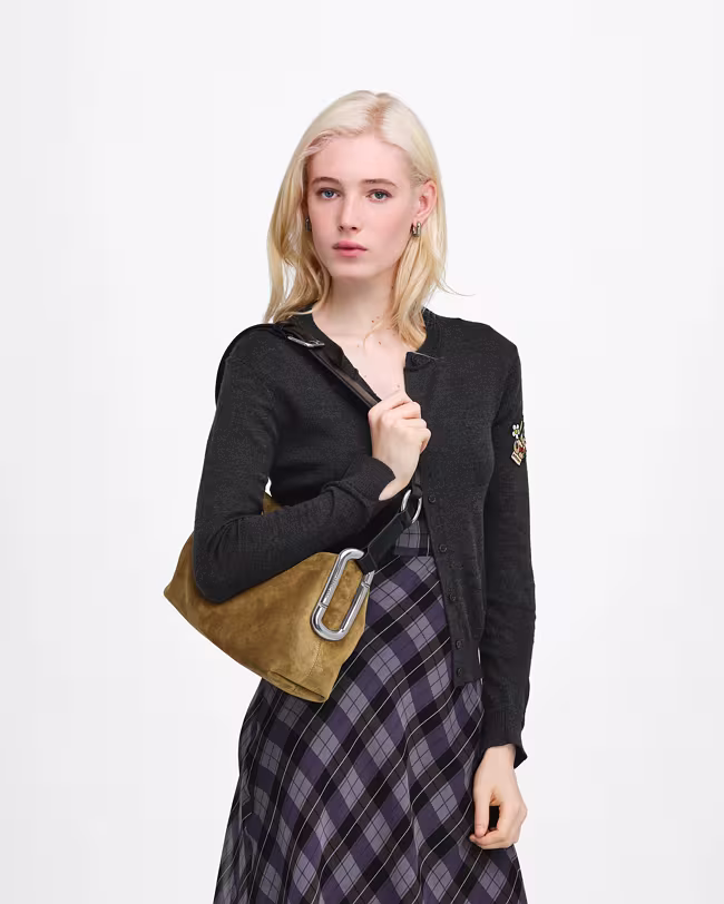 Scene Medium Shoulder Bag In Suede - image 3