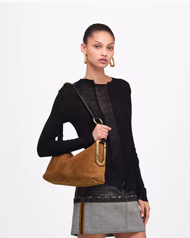 Scene Medium Shoulder Bag In Suede - image 3