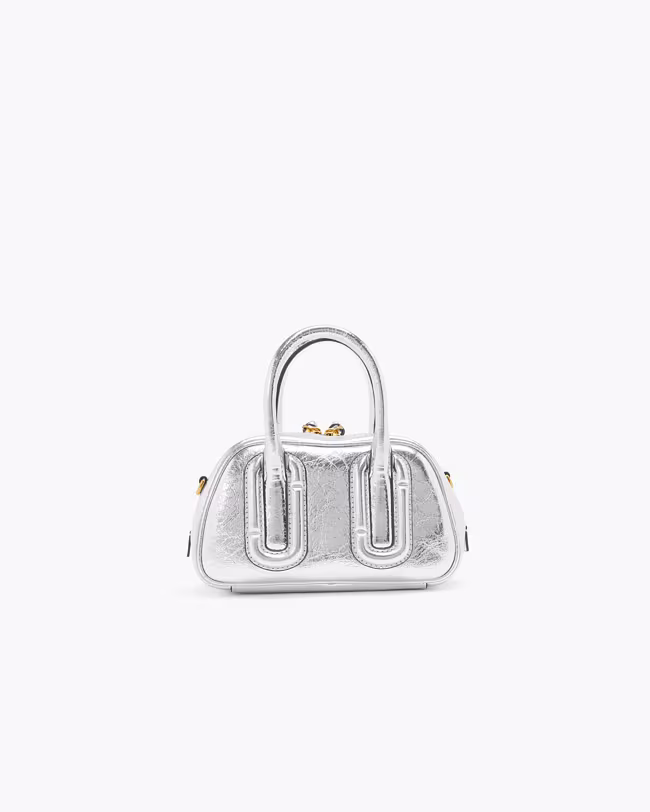 Babe Mini Top Handle In Metallic Leather - image 3