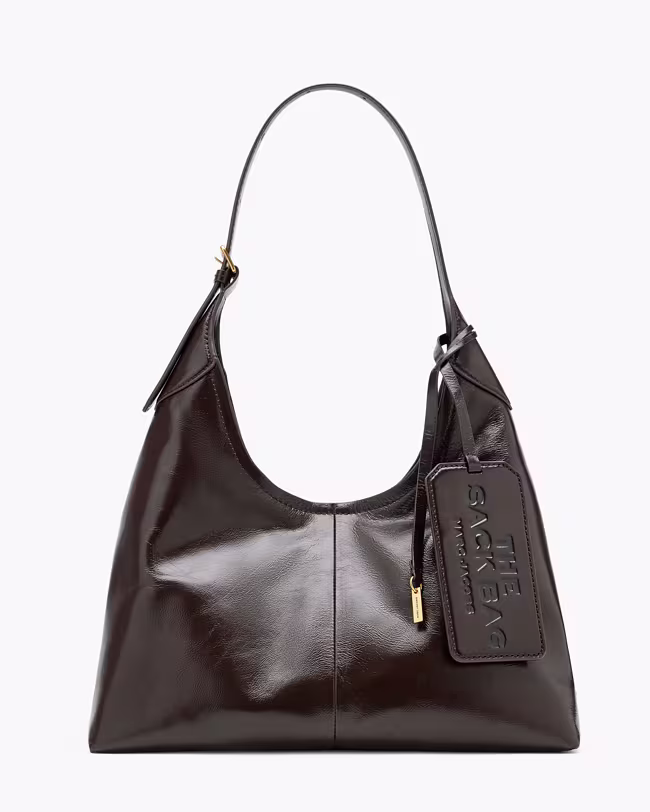 Belted Sack Bag In Crinkle Leather