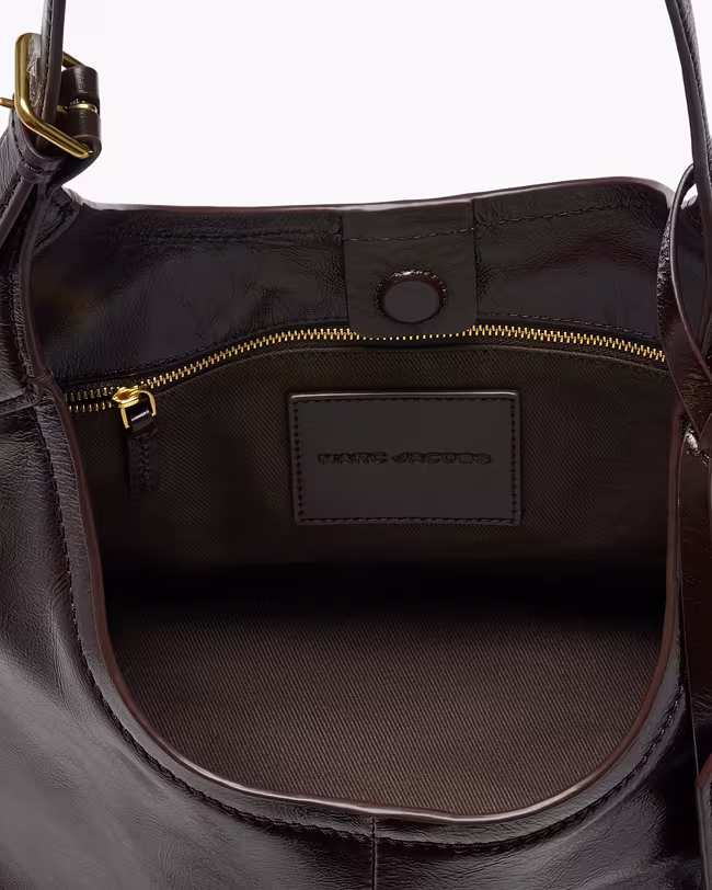Belted Sack Bag In Crinkle Leather - image 4