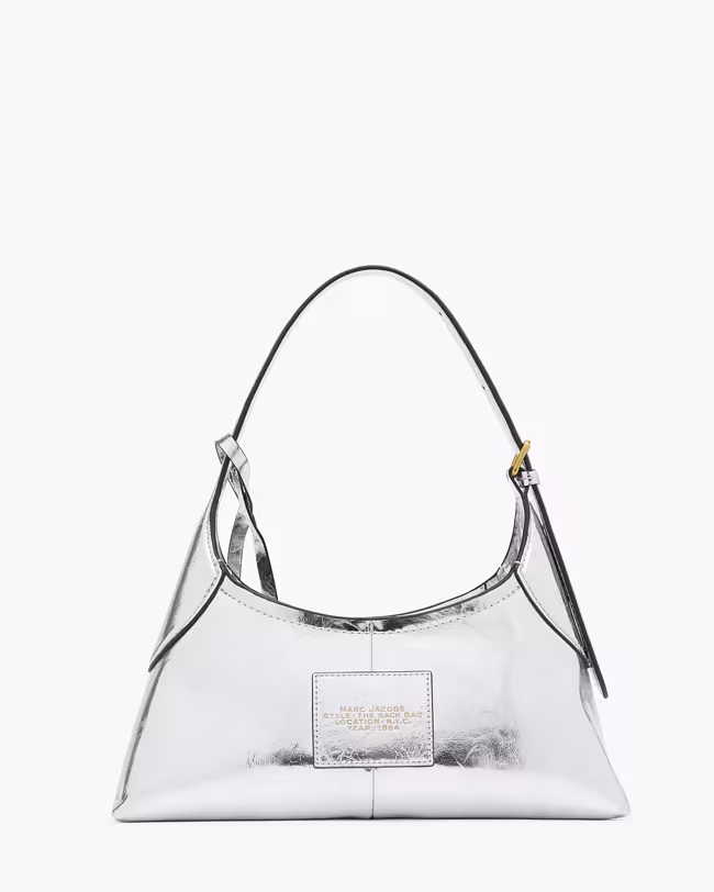 Small Belted Sack In Metallic Crinkle Leather - image 3