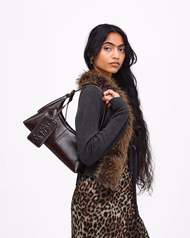 Small Belted Sack Bag In Crinkle Leather - image 2