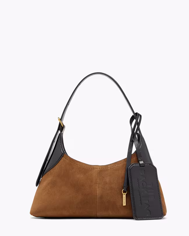 Small Belted Sack Bag In Suede