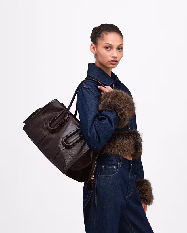 Babe City Tote In Crinkle Leather - image 2