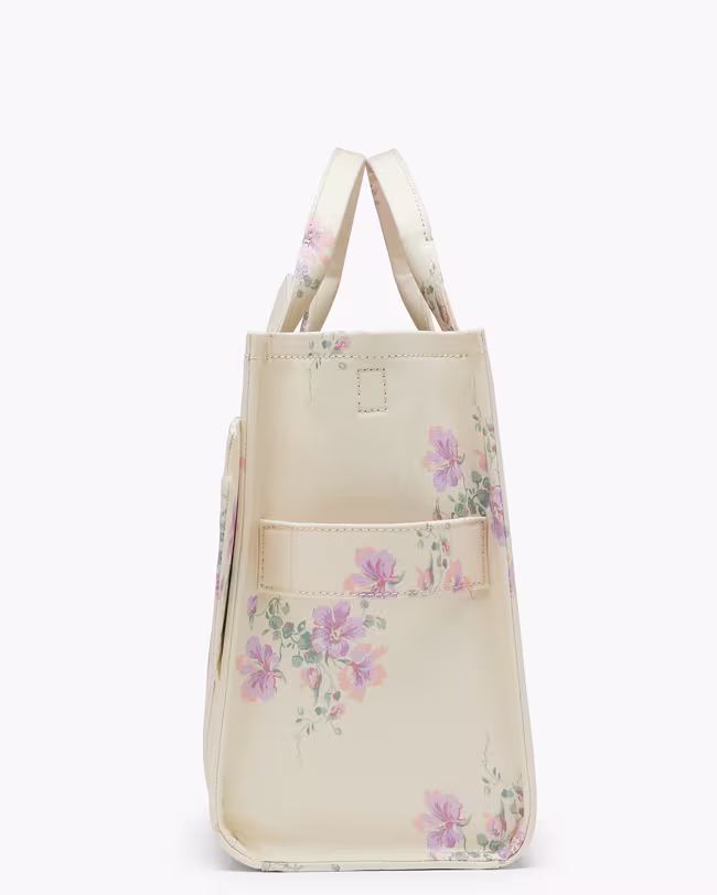 Medium Tote Bag In Antique Floral Canvas With Oversized Bow - image 4