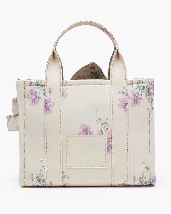 Small Tote In Antique Floral Canvas With Oversized Bow - image 3
