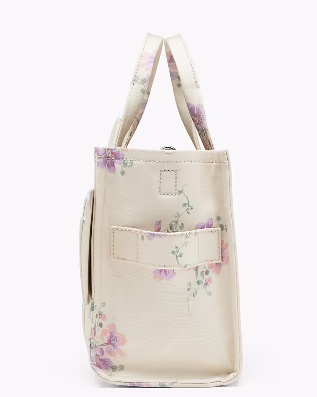 Small Tote In Antique Floral Canvas With Oversized Bow - image 4