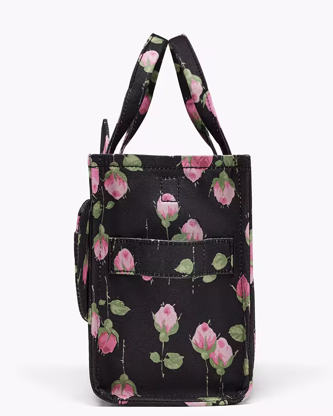 Small Tote Bag In Vintage Floral Canvas With Oversized Bow - image 4