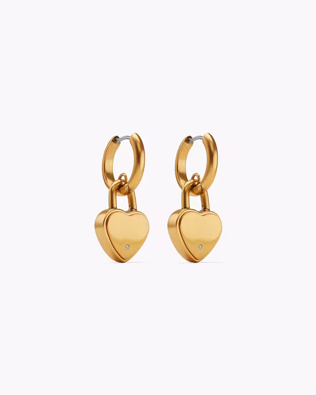 Heart Padlock Earrings - image 4