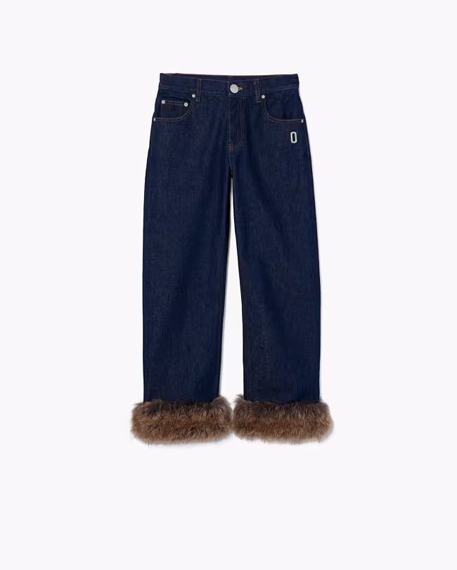 Faux Fur Cropped Jean - image 2