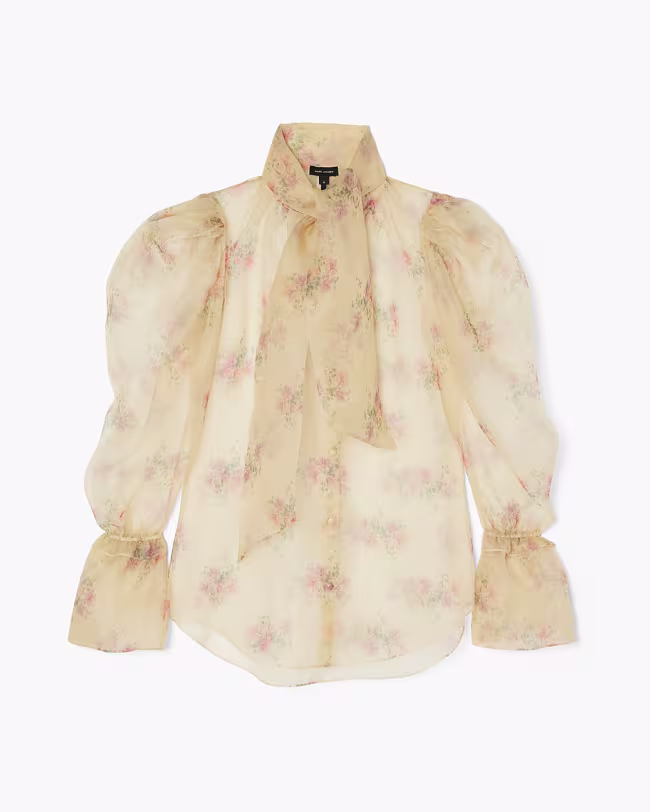 Floral Organza Puff Blouse - image 2