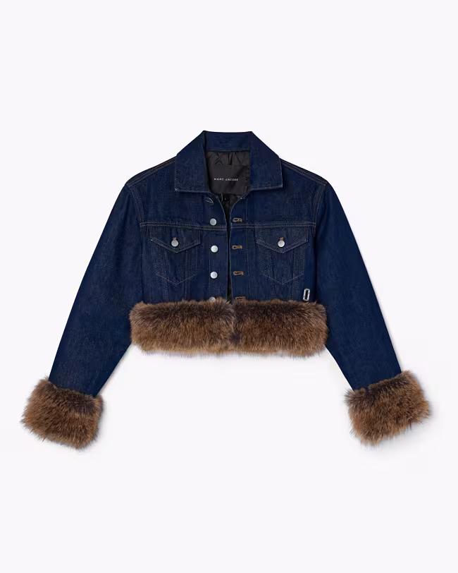 Faux Fur Shrunken Trucker - image 2