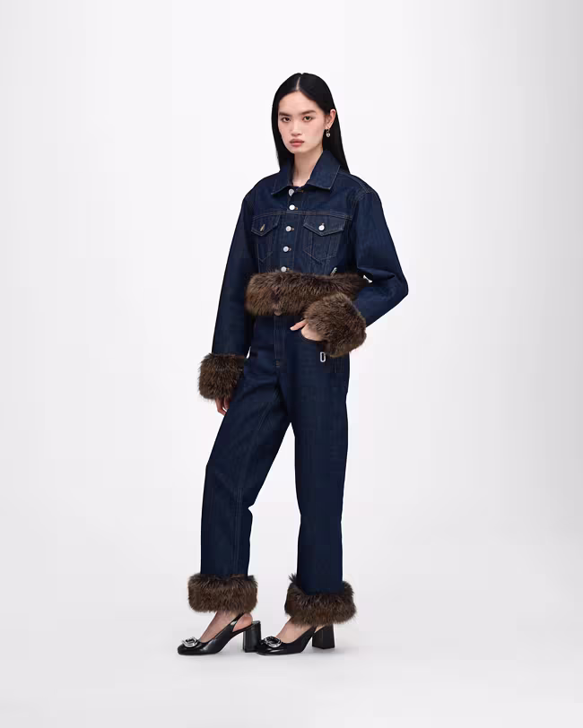 Faux Fur Shrunken Trucker - image 3