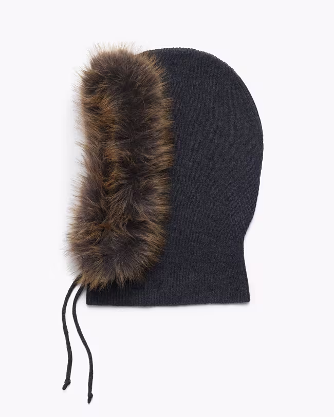 Faux Fur Trim Balaclava