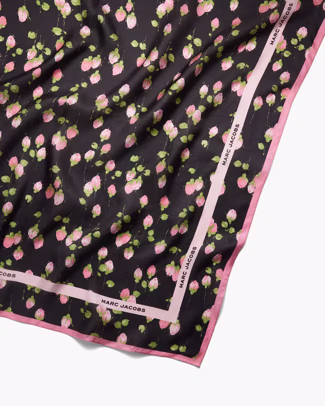 Floral Silk Scarf - image 3