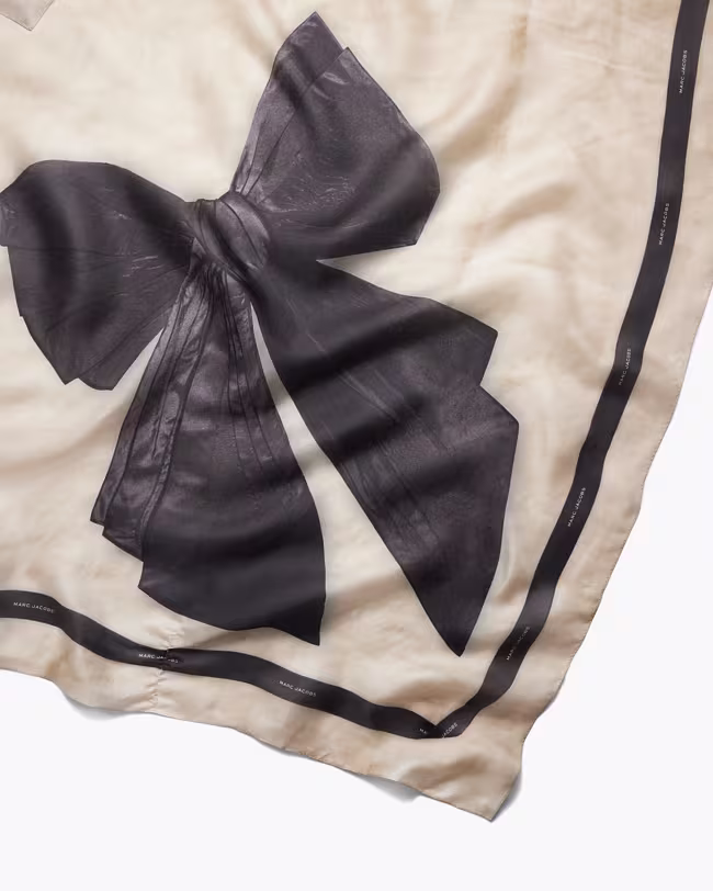 Bow Silk Scarf - image 3