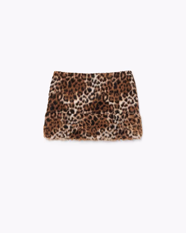Faux Fur Leopard Skirt - image 2