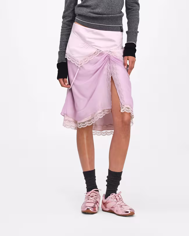 Layered Satin Slip Skirt