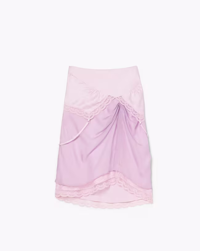 Layered Satin Slip Skirt - image 2