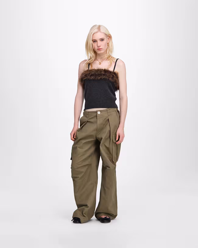 Faux Fur Lined Knit Tank - image 3