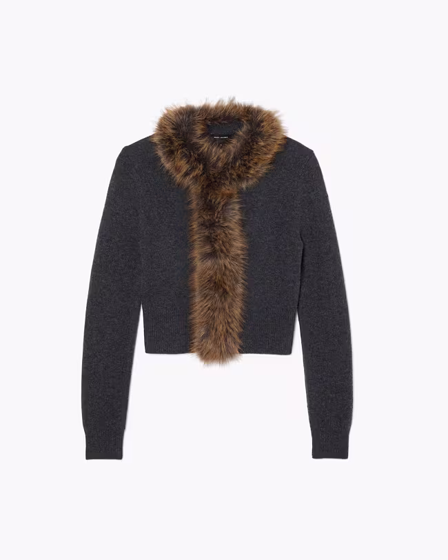 Faux Fur Lined Cardigan - image 2