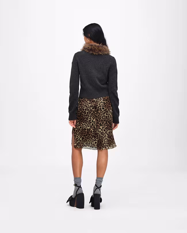 Faux Fur Lined Cardigan - image 3