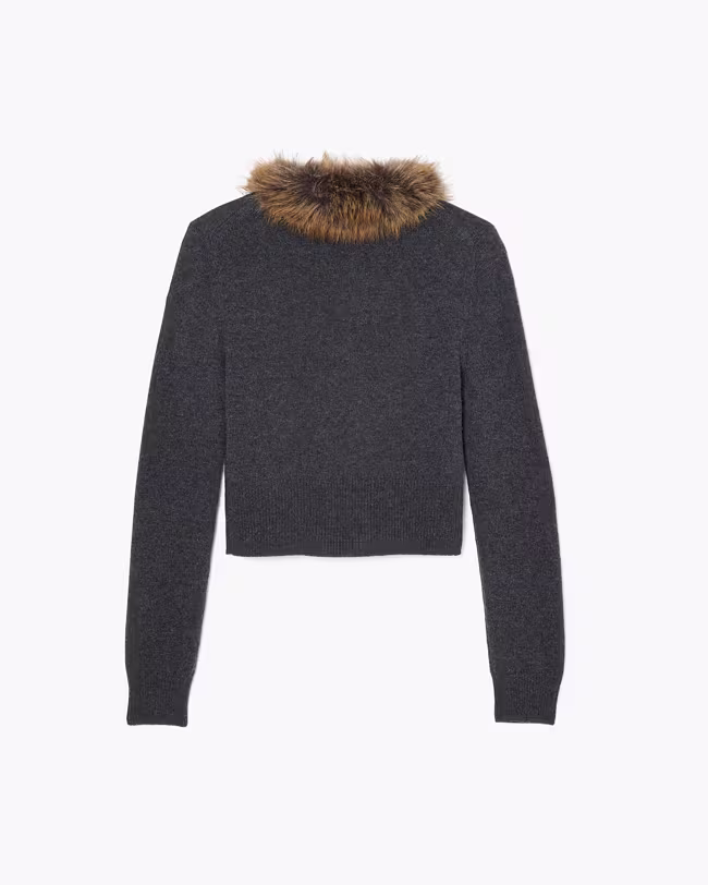 Faux Fur Lined Cardigan - image 4