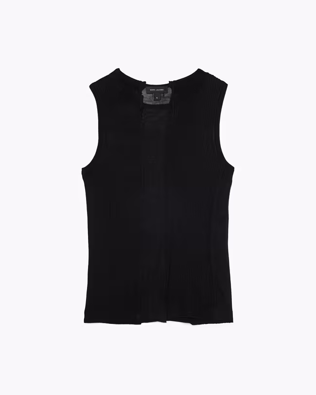 Sheer Paneled Knit Tank - image 2