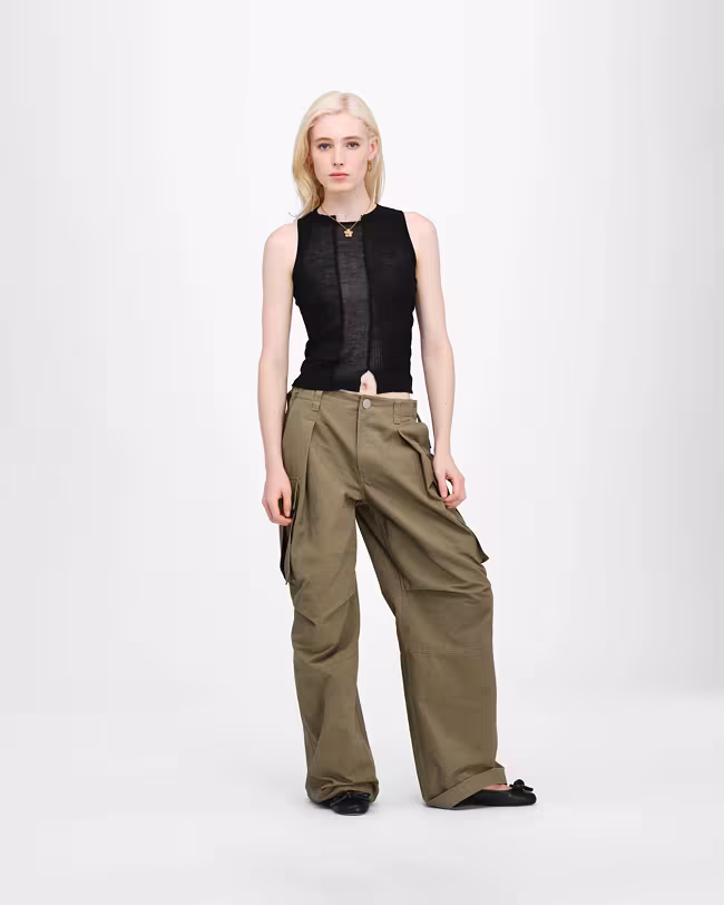 Sheer Paneled Knit Tank - image 3