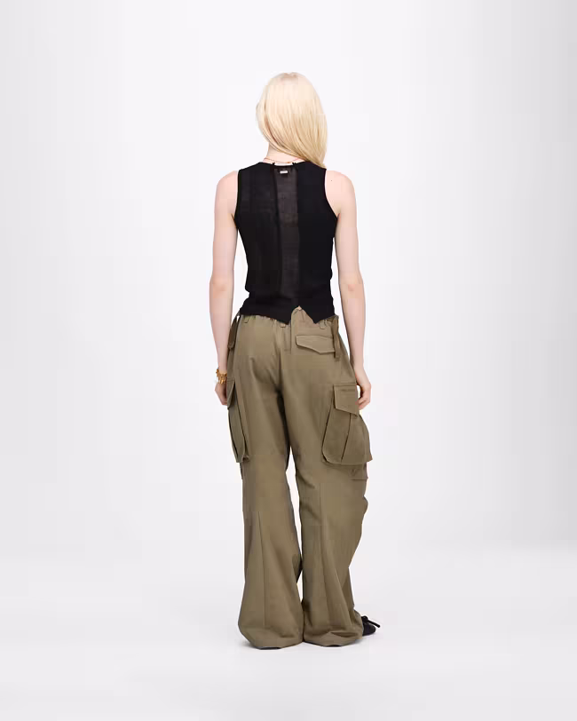 Sheer Paneled Knit Tank - image 4