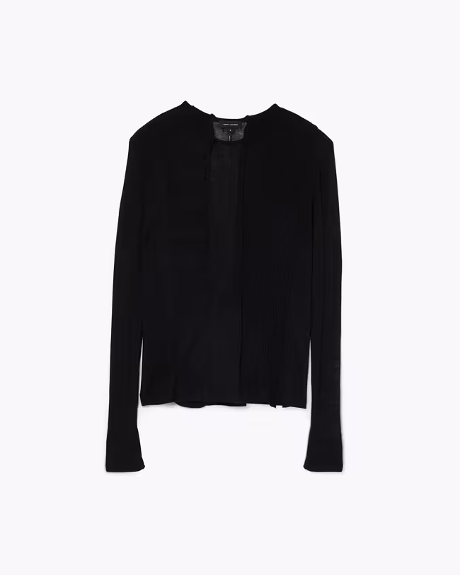 Sheer Paneled Knit Longsleeve - image 2