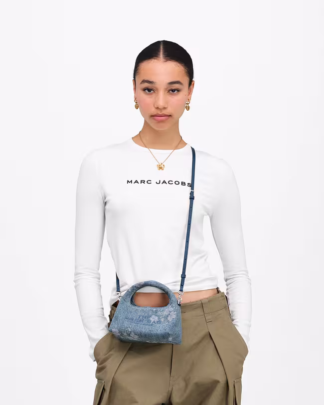 Micro Crossbody Sack Bag In Antique Floral Denim - image 2