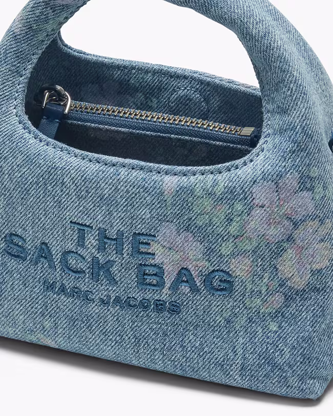 Micro Crossbody Sack Bag In Antique Floral Denim - image 4